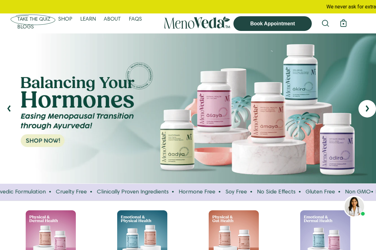 Menoveda homepage screenshot