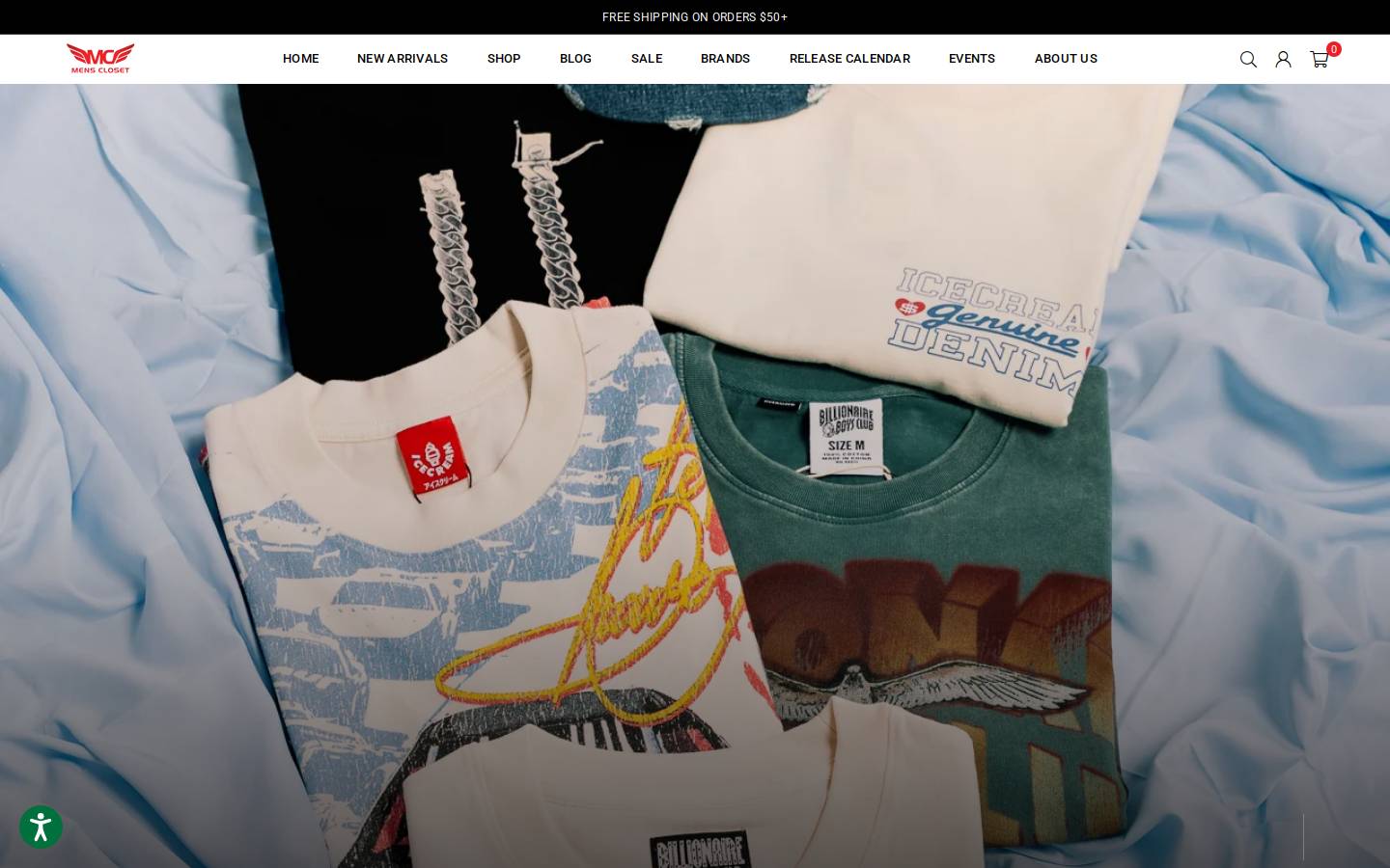 mensclosetclothing.com homepage screenshot