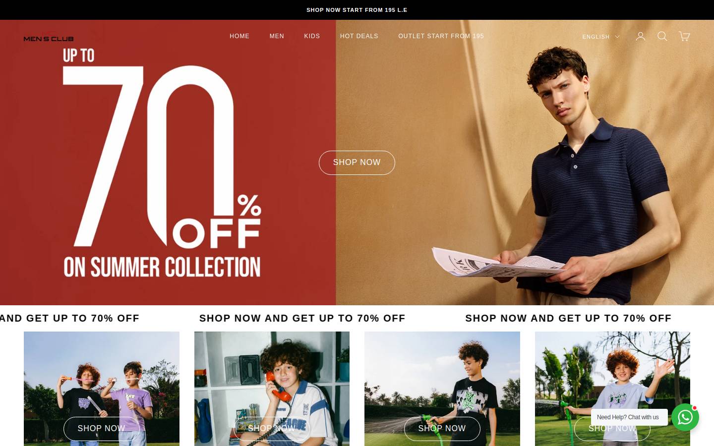 mensclubcollection.com homepage screenshot