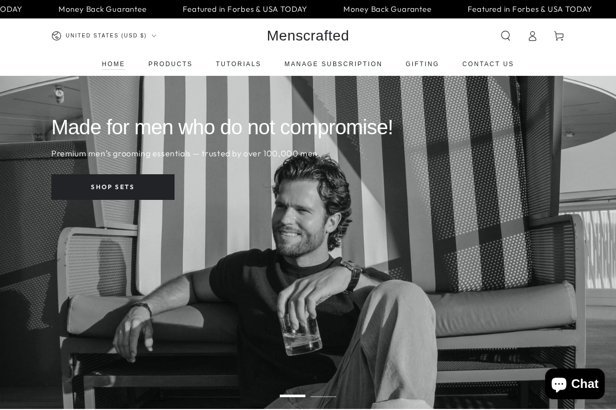Menscrafted homepage screenshot