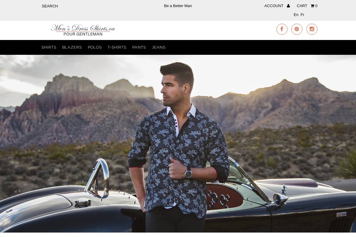 mensdressshirts.ca homepage screenshot
