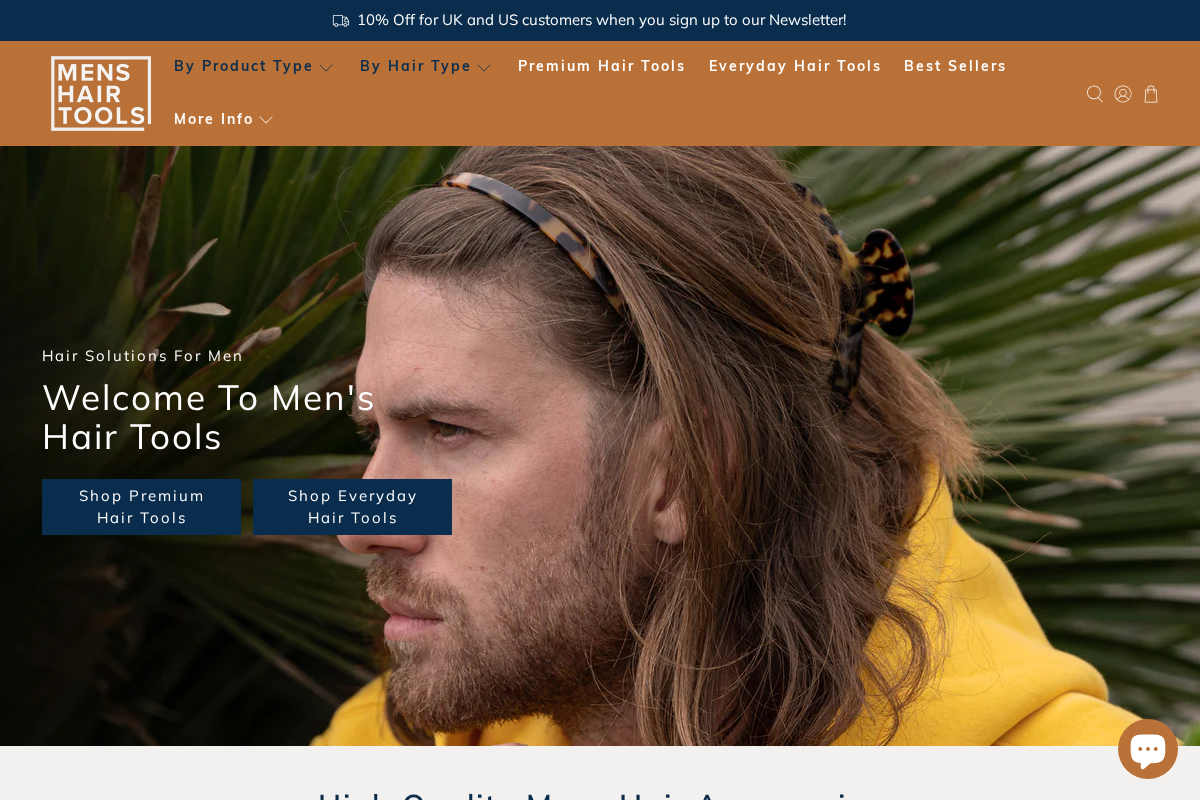 Menshairtools homepage screenshot