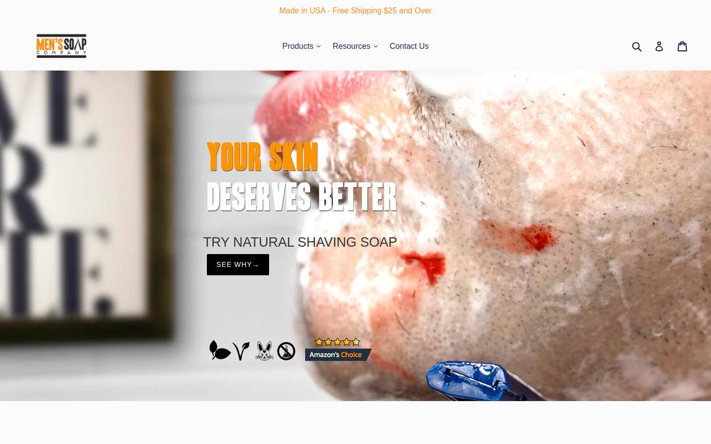 menssoapco.com homepage screenshot