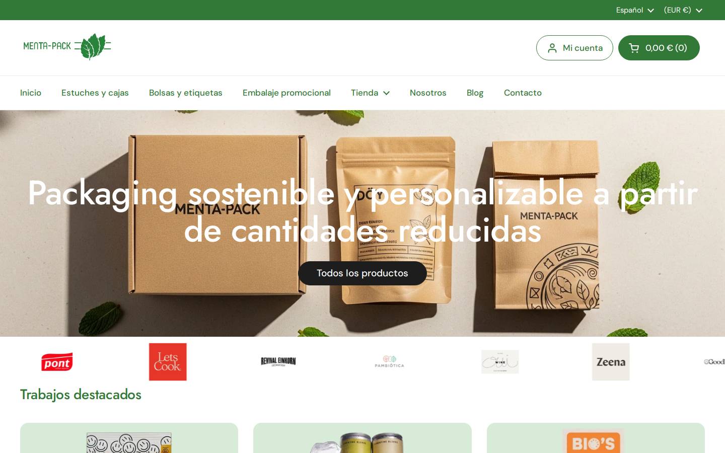 menta-pack.com homepage screenshot