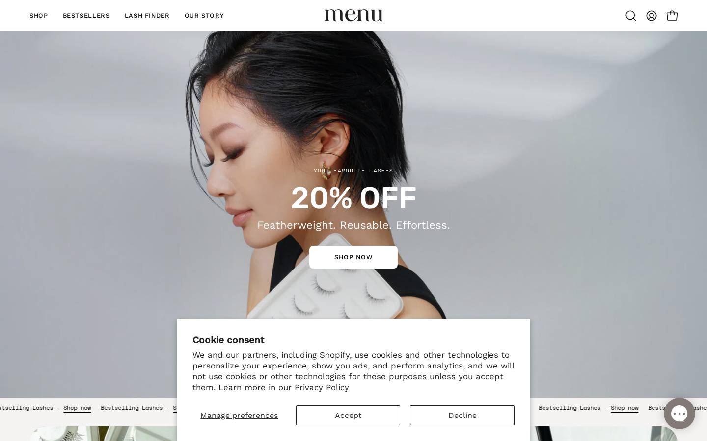 menubeauty.com homepage screenshot