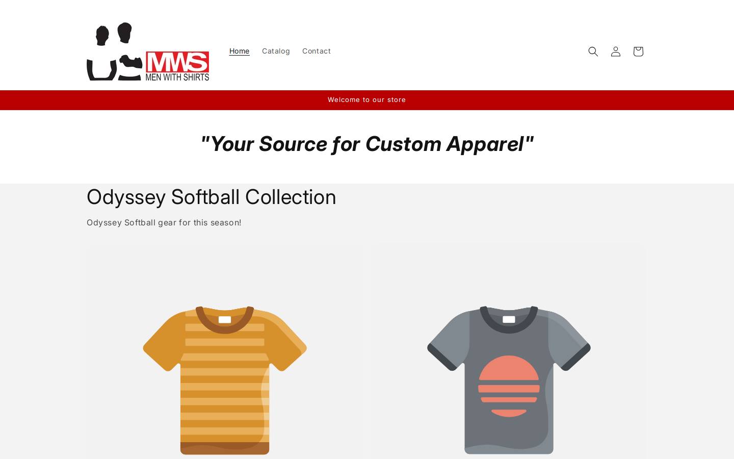 menwithshirts.com homepage screenshot