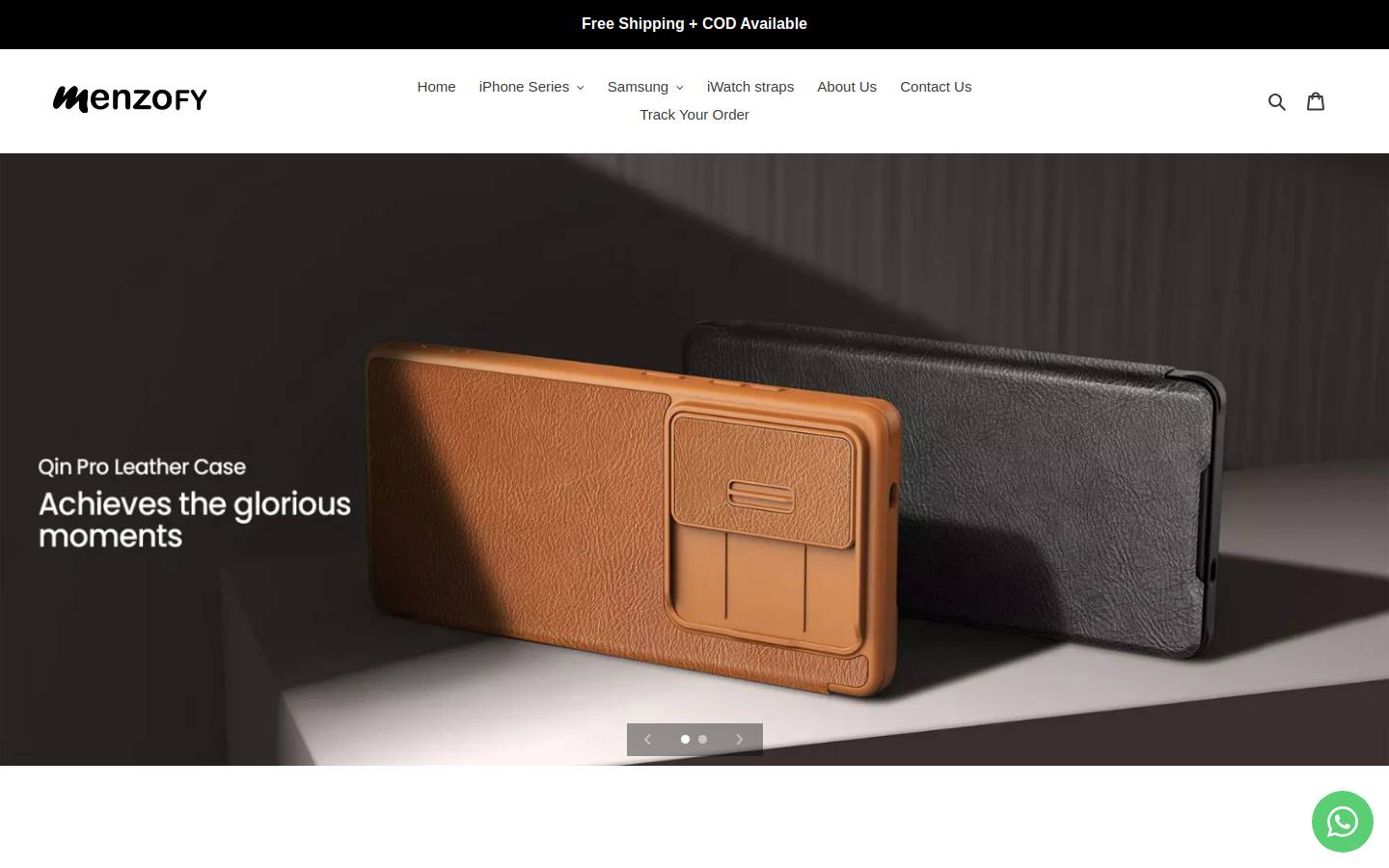 Menzofy homepage screenshot