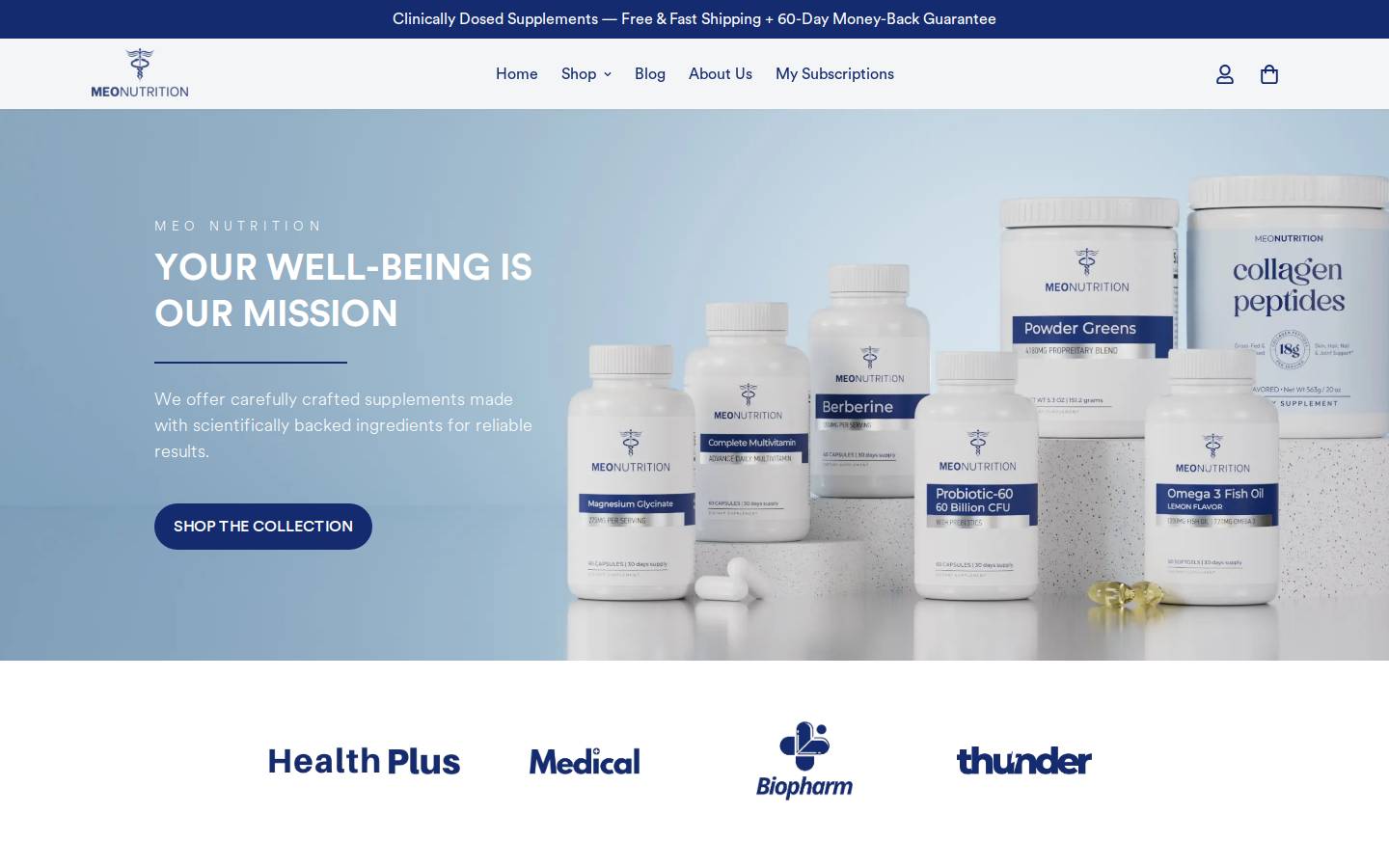 Meonutrition homepage screenshot