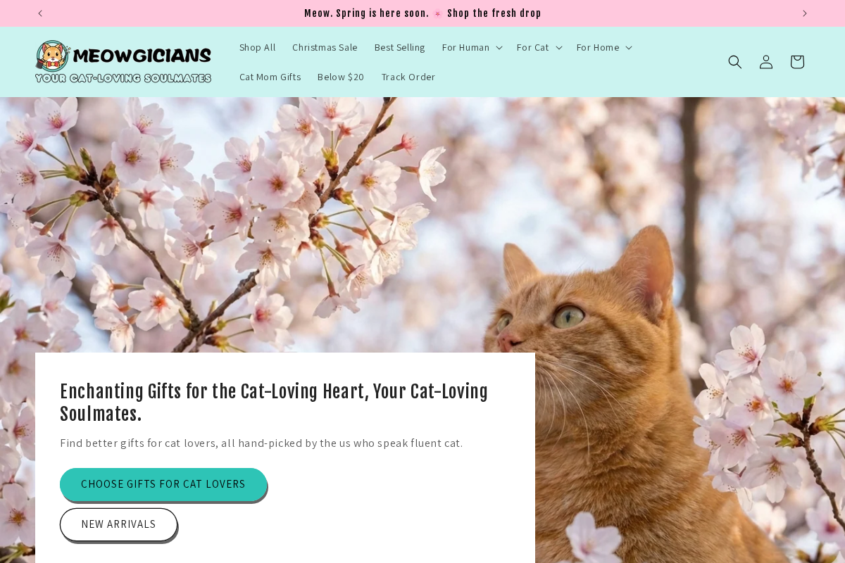 Meowgicians homepage screenshot