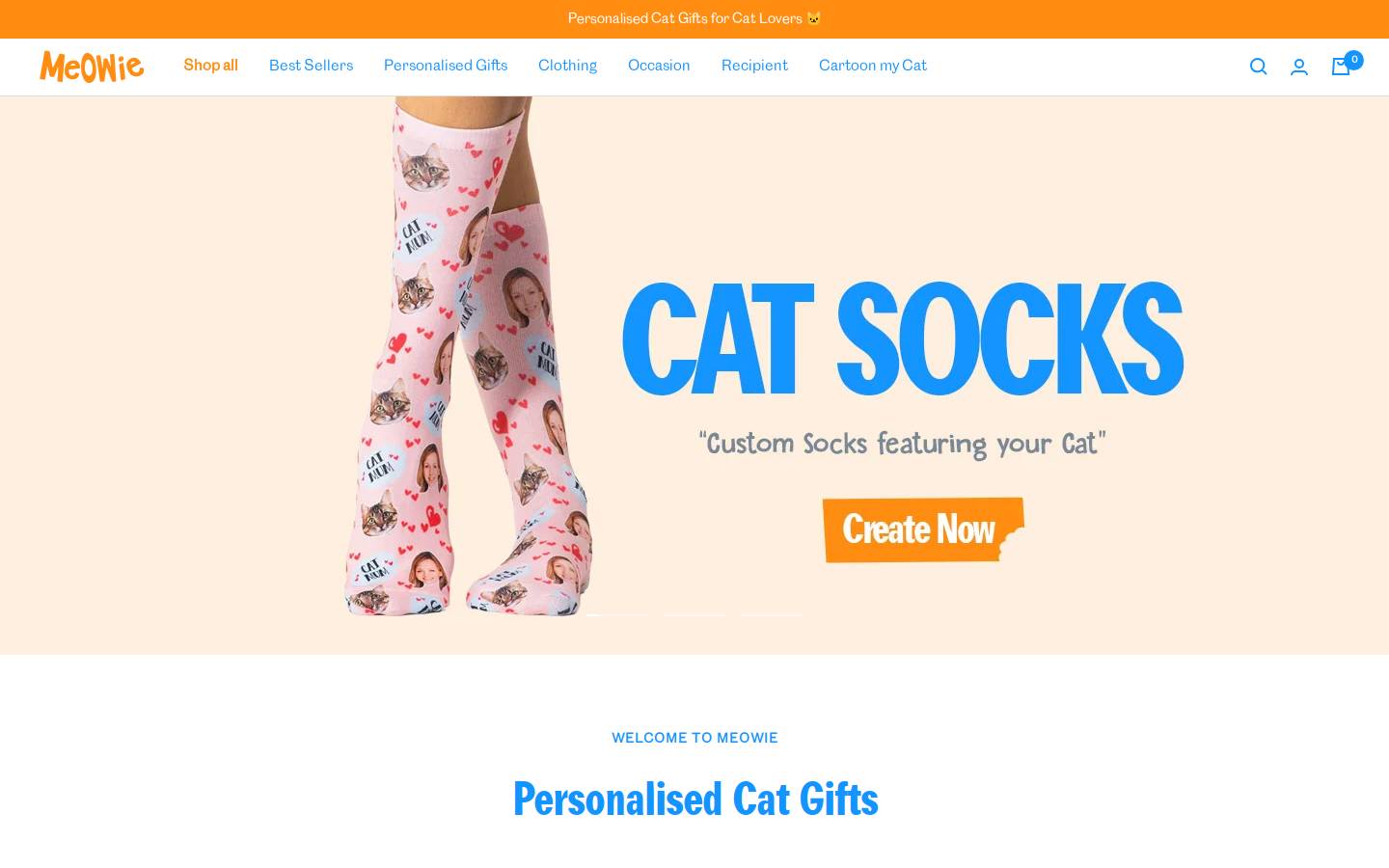 Meowie homepage screenshot