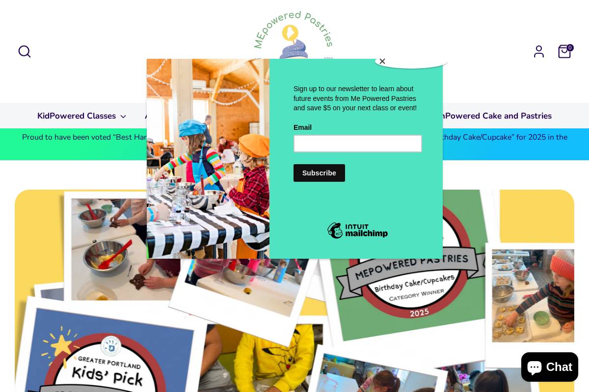 mepoweredpastries.com homepage screenshot