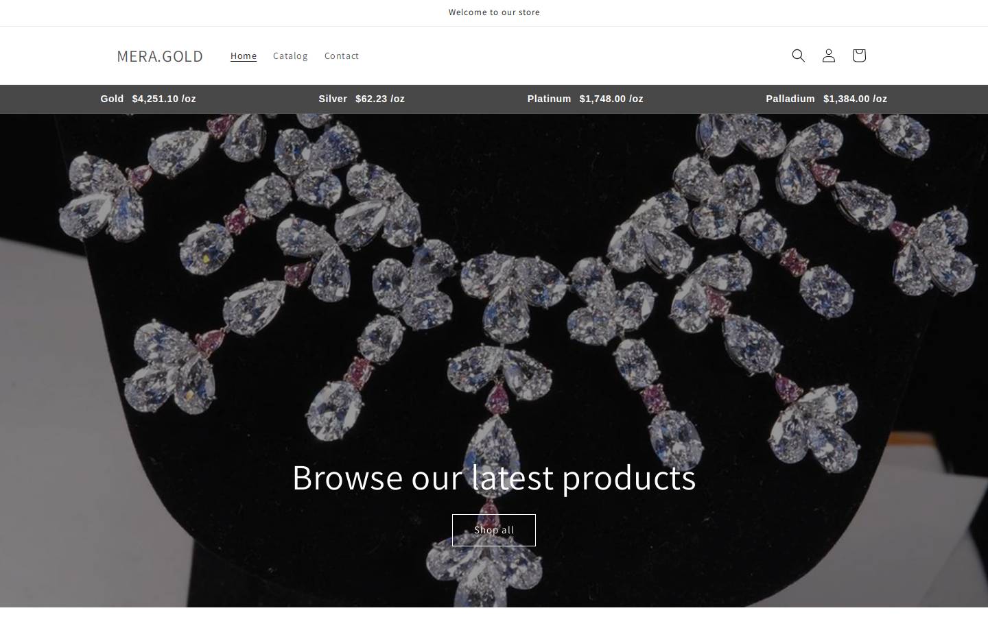 mera.gold homepage screenshot