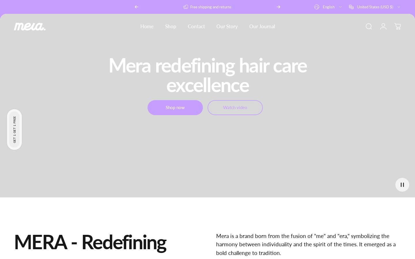 mera.life homepage screenshot