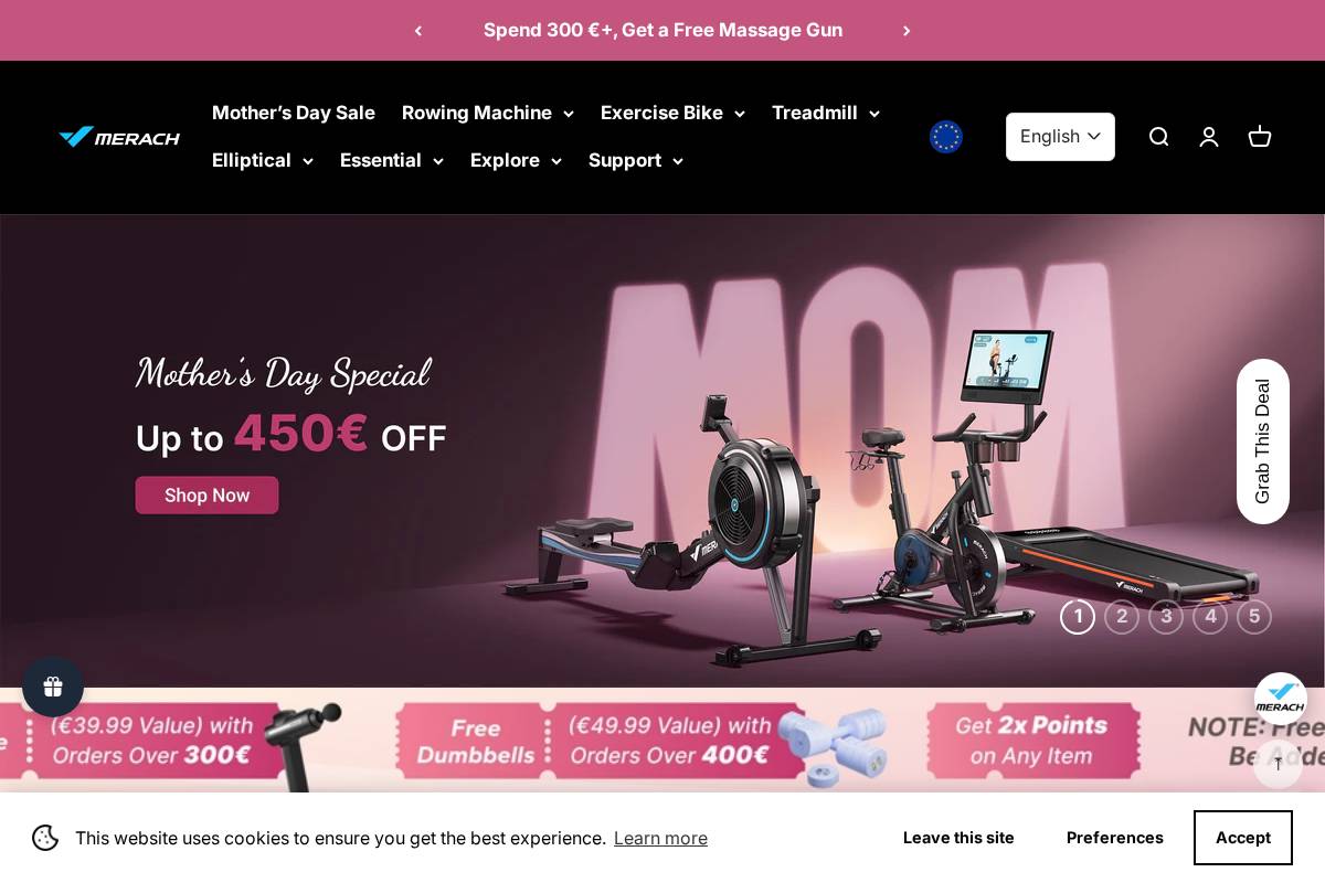 Merach EU homepage screenshot