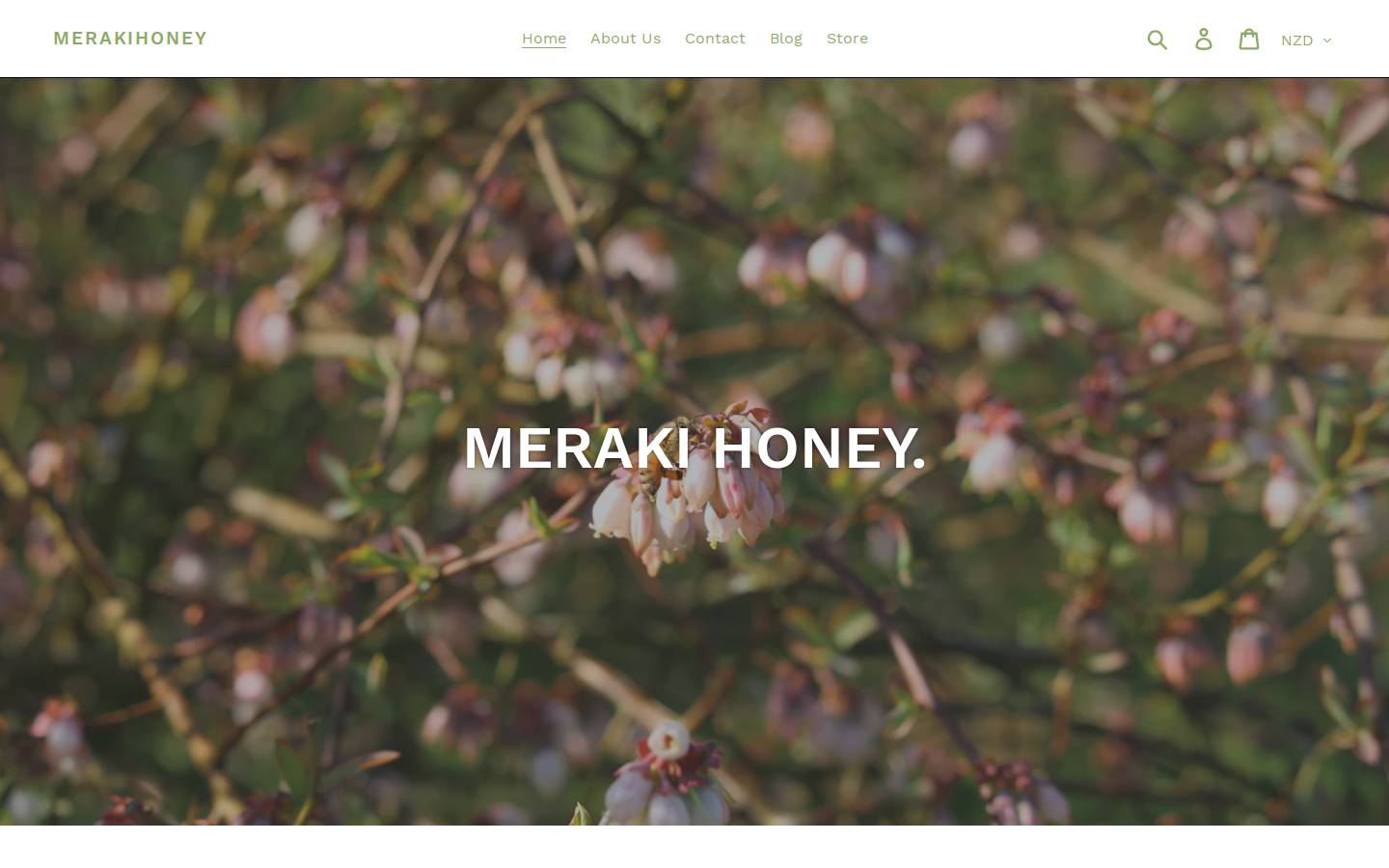 merakihoney.com homepage screenshot
