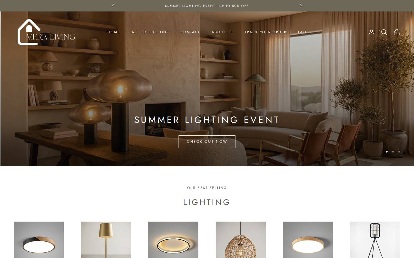 meraliving.com homepage screenshot