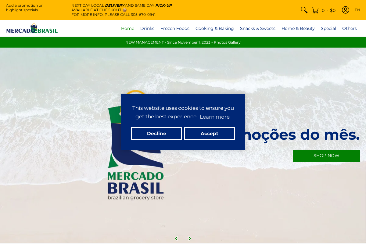 Mercado Brasil homepage screenshot