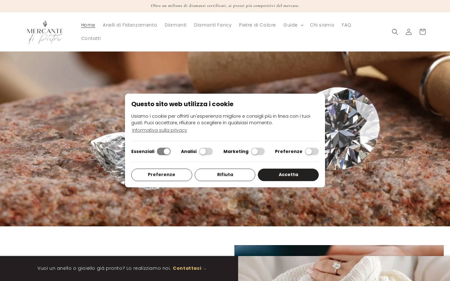 Mercante di Pietre homepage screenshot