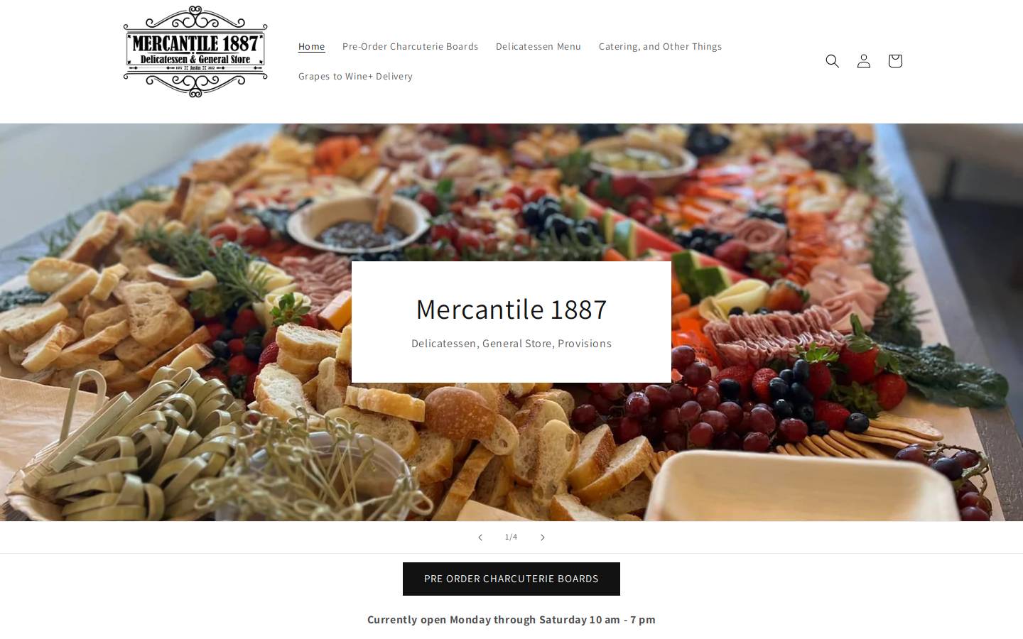 mercantile1887.com homepage screenshot