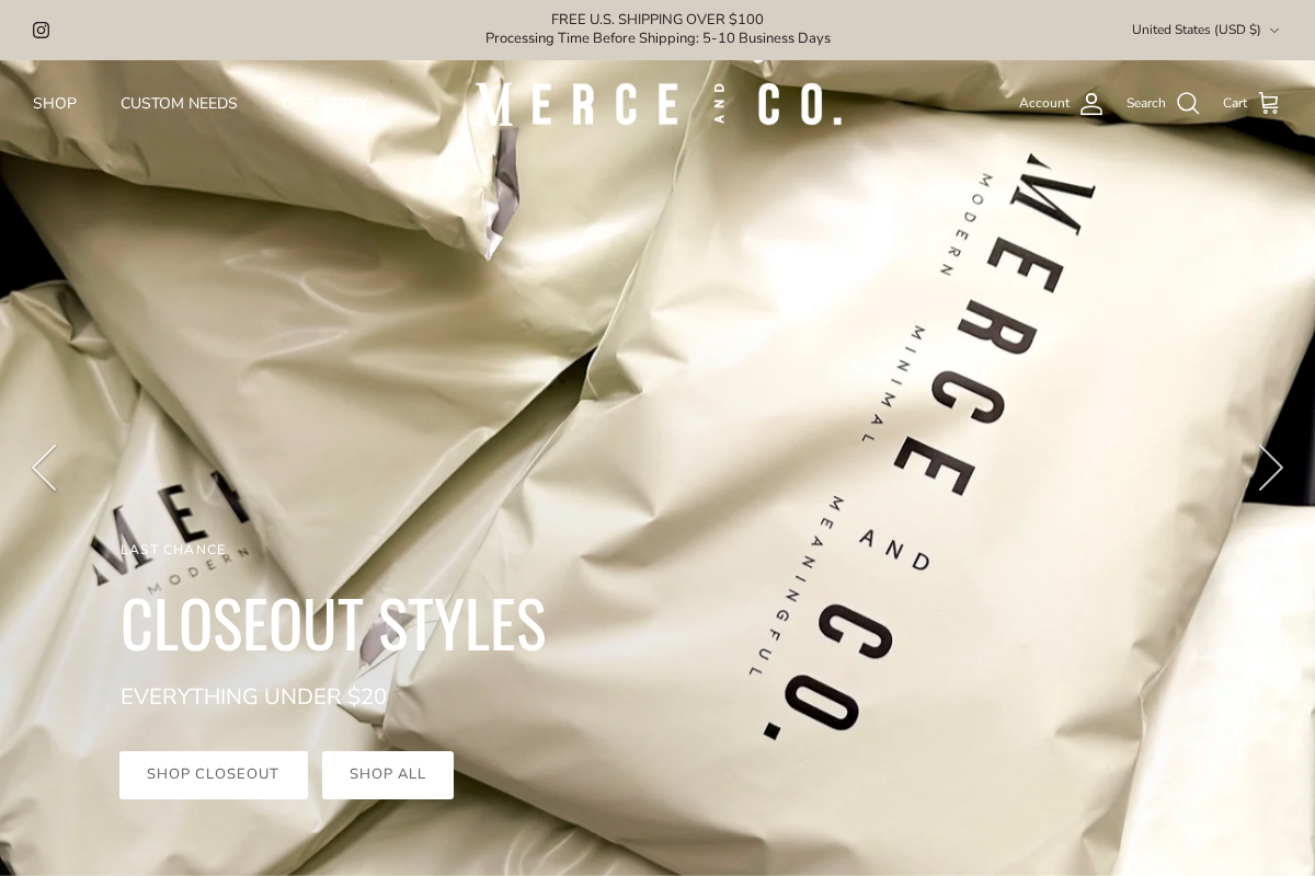 merceandcompany.com homepage screenshot