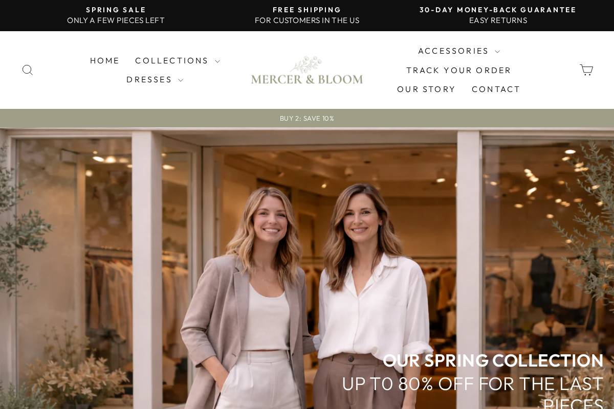 mercerandbloom.com homepage screenshot