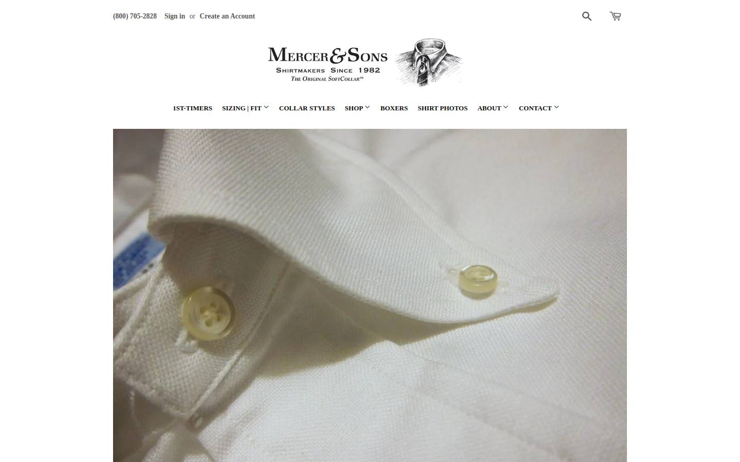 mercerandsons.com homepage screenshot