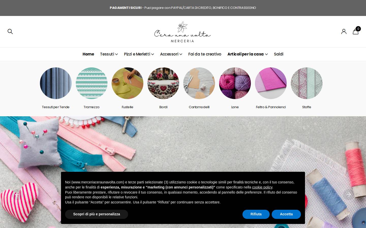 merceriaceraunavolta.com homepage screenshot