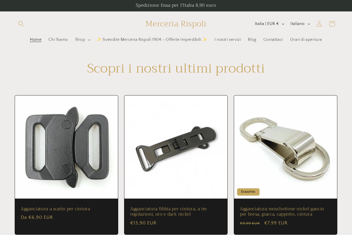 Merceria Rispoli homepage screenshot