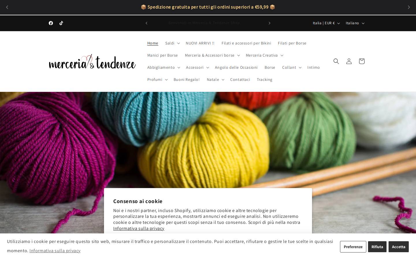 merceriatendenze.it homepage screenshot