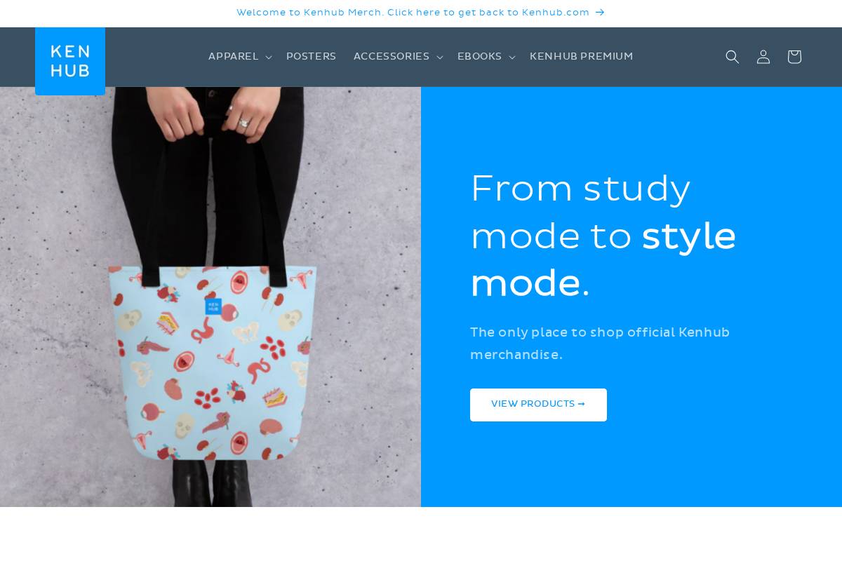 merch.kenhub.com homepage screenshot