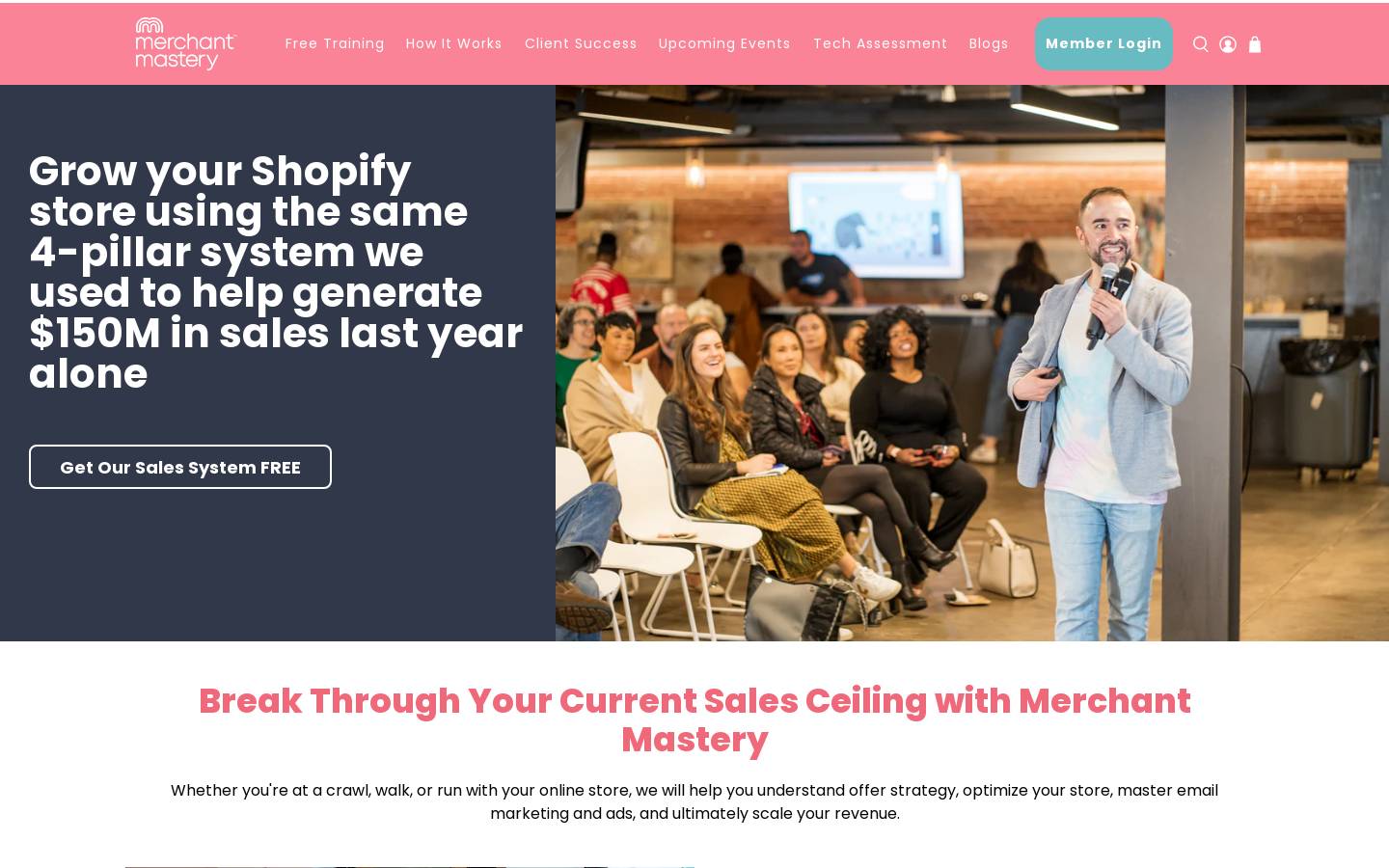 merchantmastery.io homepage screenshot