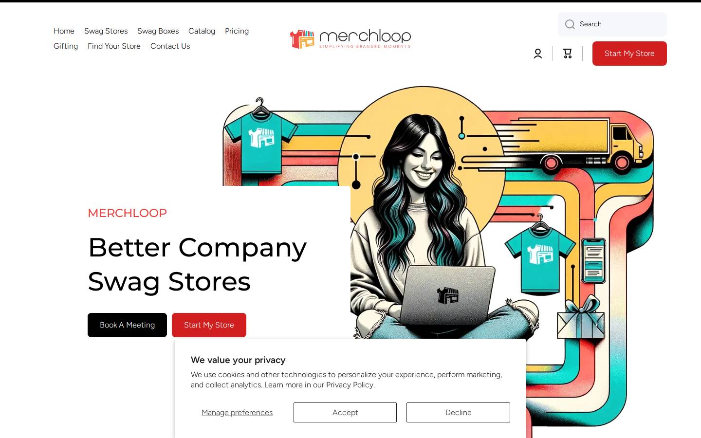 Merchloop homepage screenshot