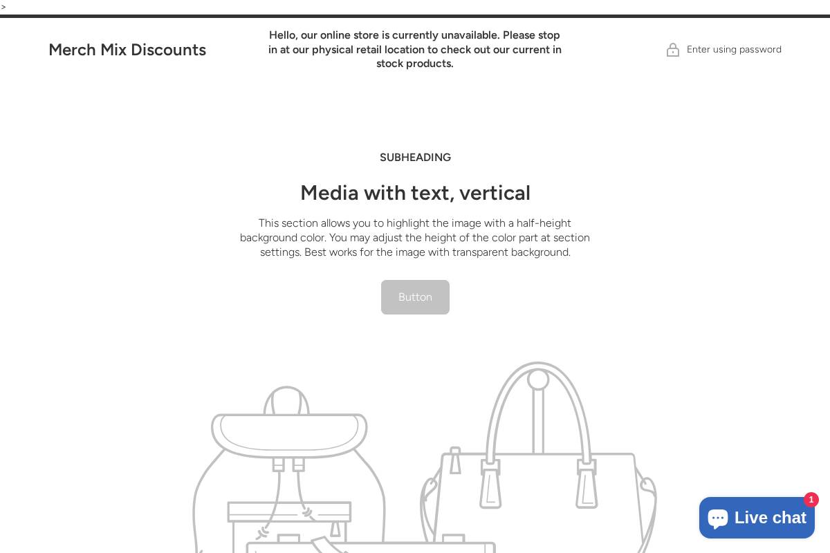 merchmixdiscounts.com homepage screenshot