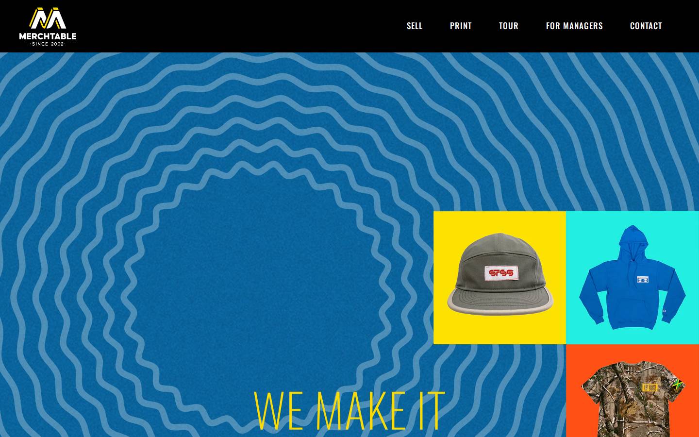 Merchtable homepage screenshot