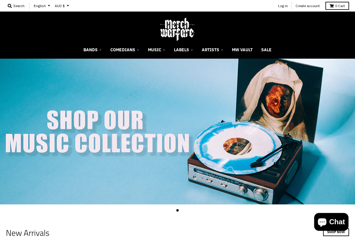 Merchwarfare homepage screenshot