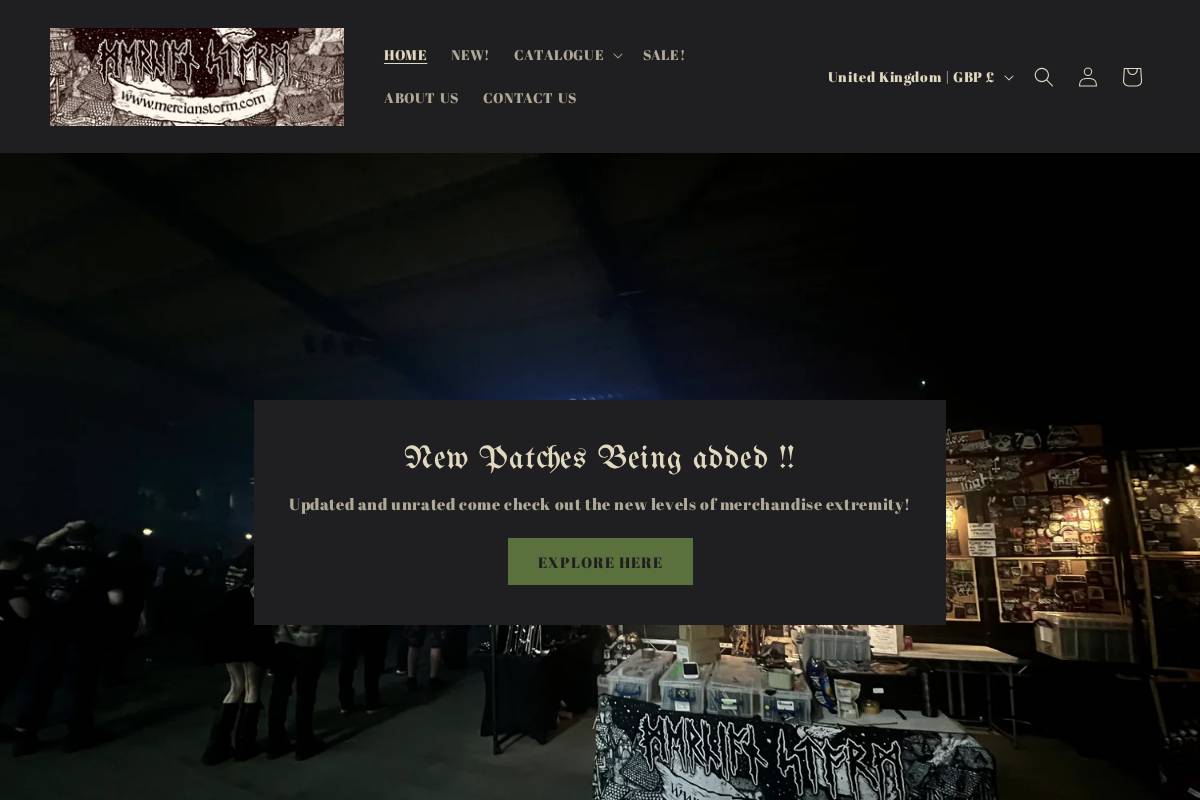 Mercianstorm homepage screenshot