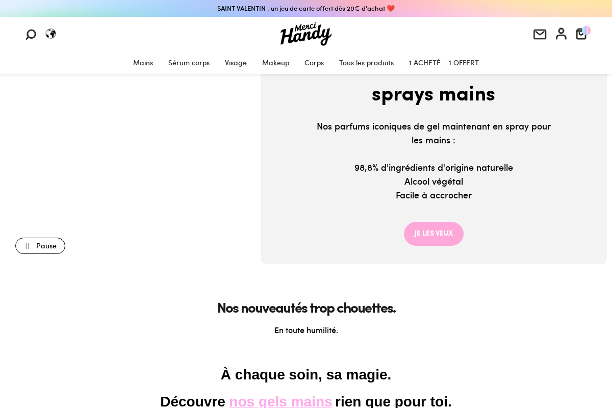 Merci Handy homepage screenshot