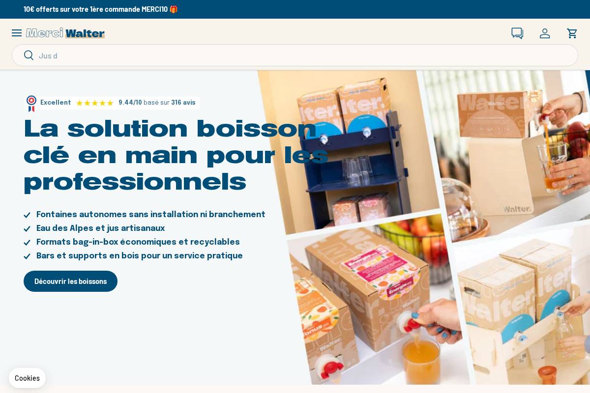 Merci Walter homepage screenshot