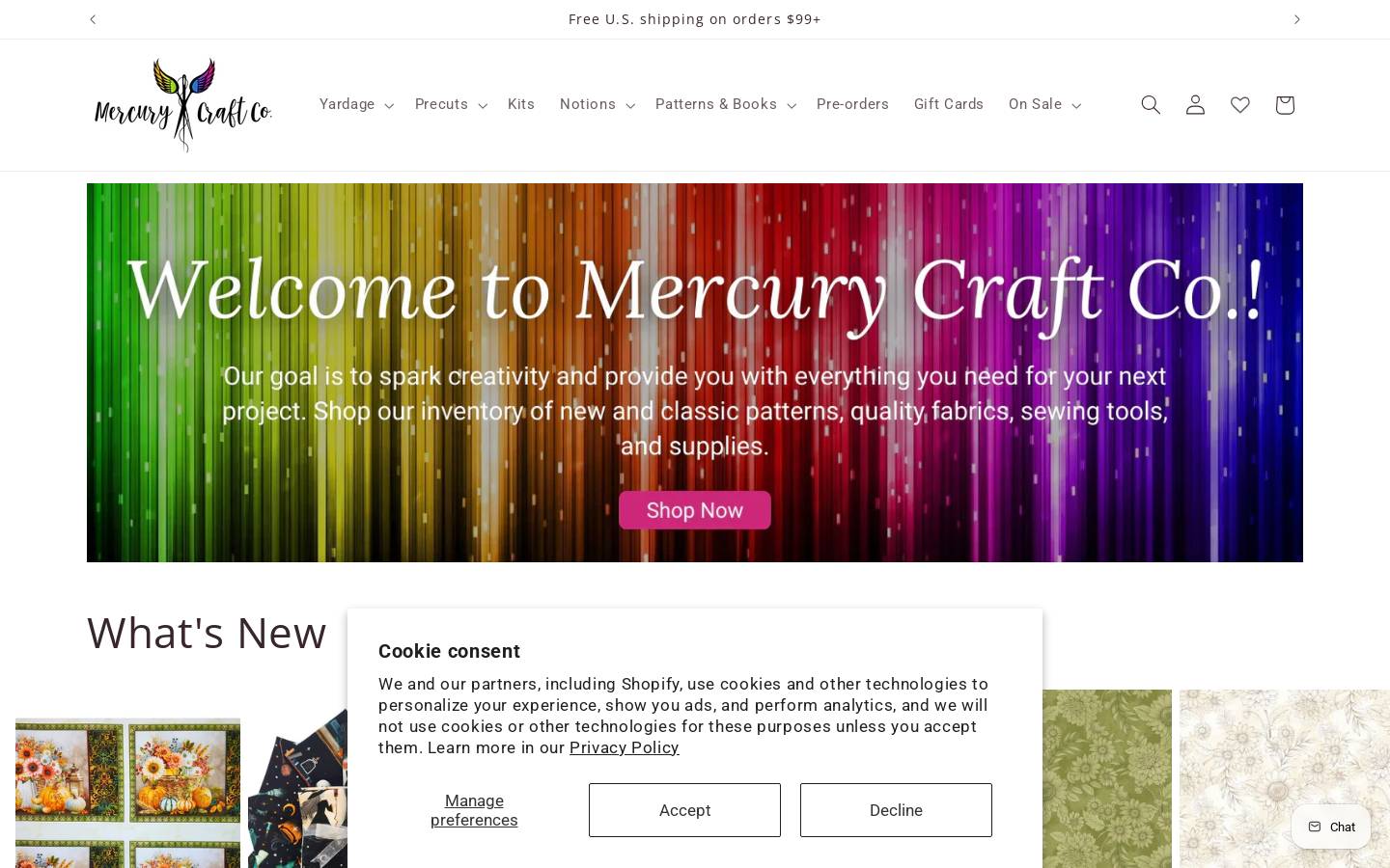 mercurycraftco.com homepage screenshot