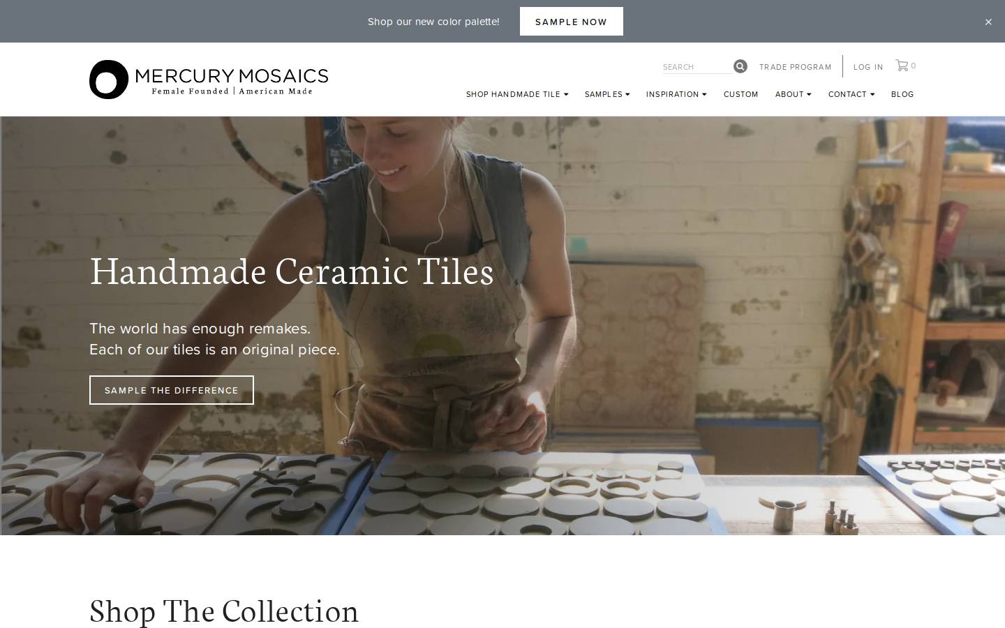 Mercury Mosaics homepage screenshot