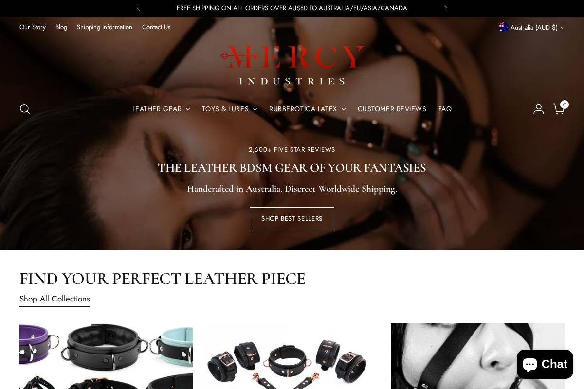 mercyindustries.com homepage screenshot