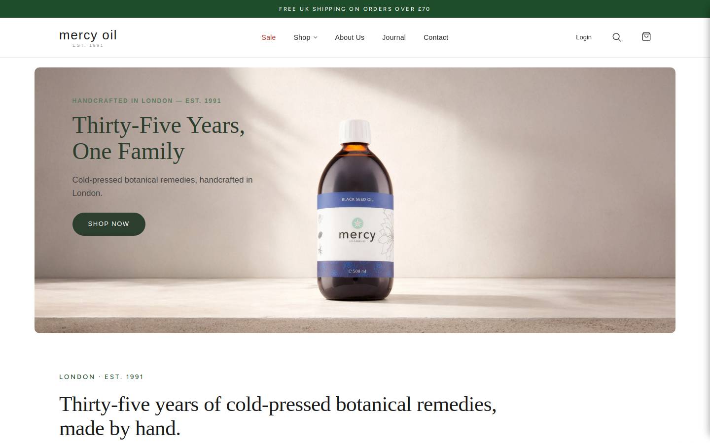 mercyoil.com homepage screenshot