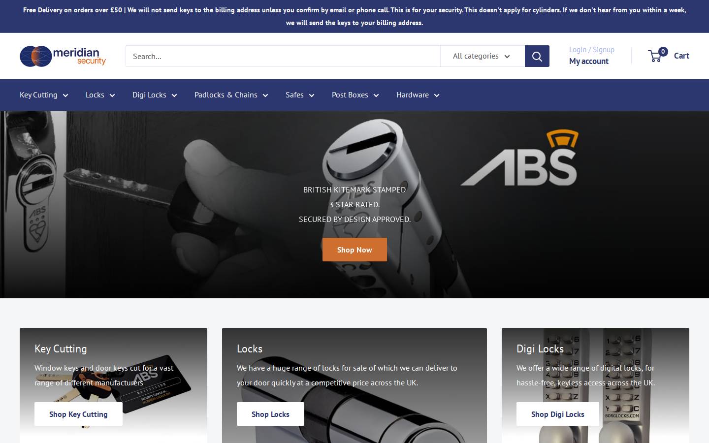 MeridianSecurity homepage screenshot