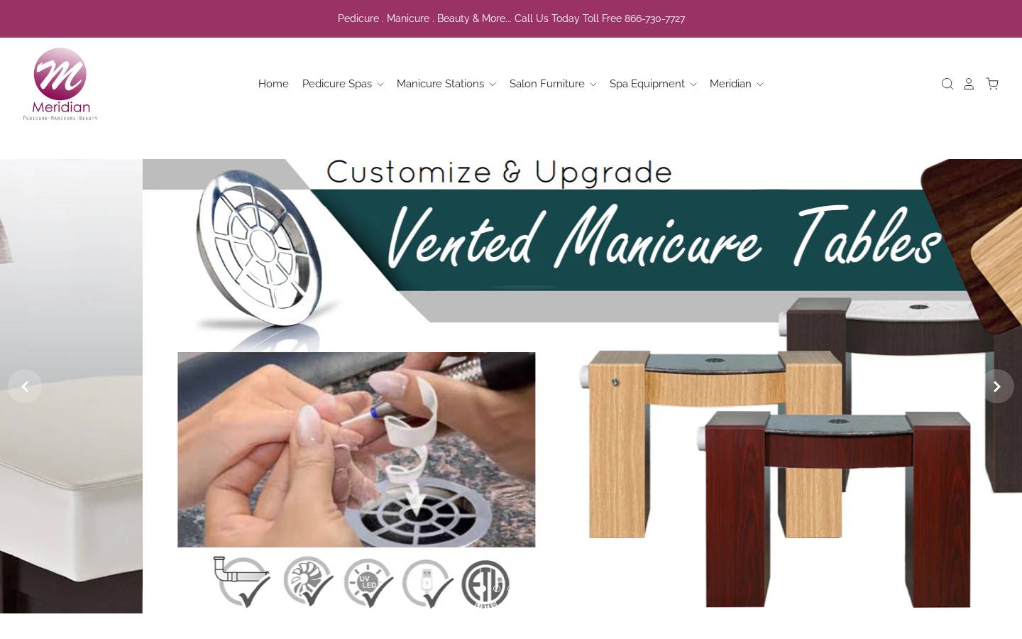 Meridianspas homepage screenshot