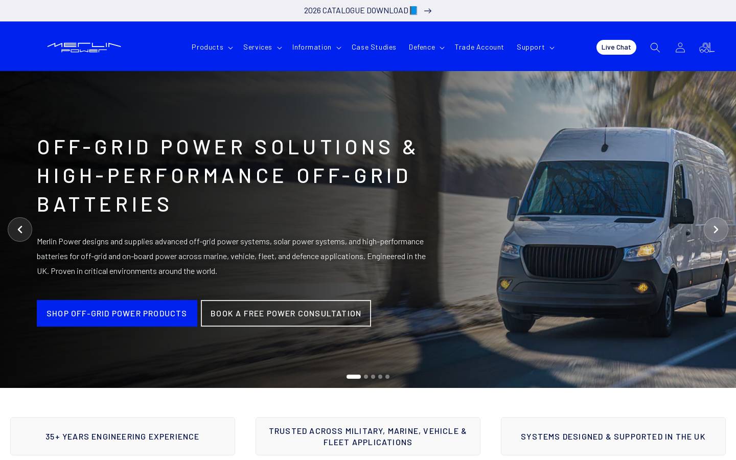 Merlin Power homepage screenshot