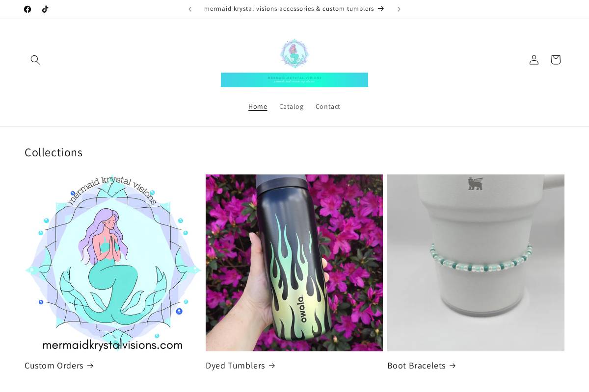 mermaidkrystalvisions.com homepage screenshot