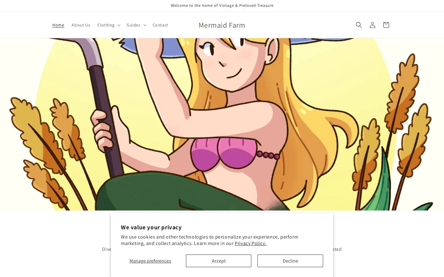 mermaidonthefarm.com homepage screenshot