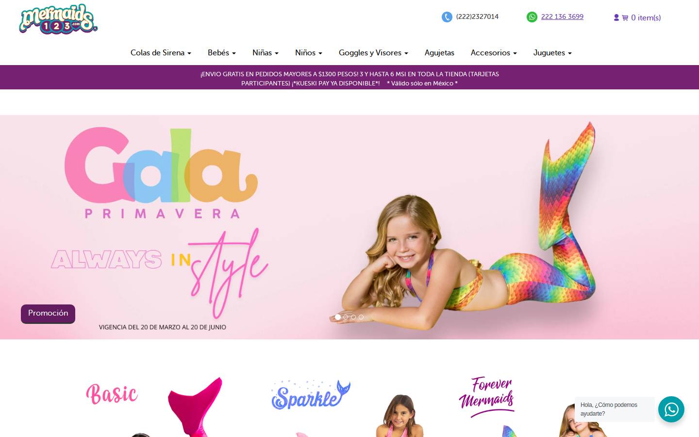 mermaids123.com homepage screenshot