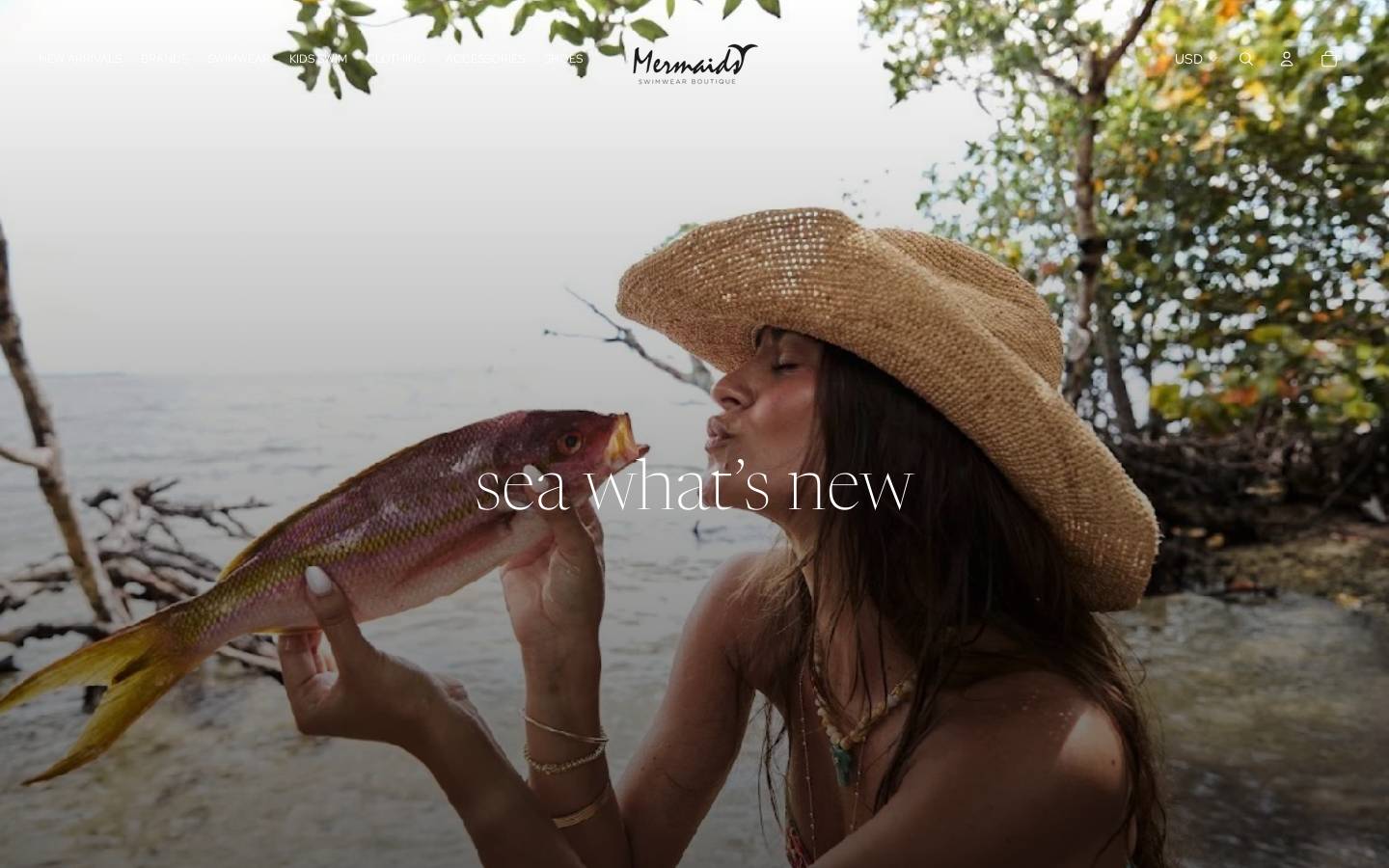 mermaidsboutique.com homepage screenshot