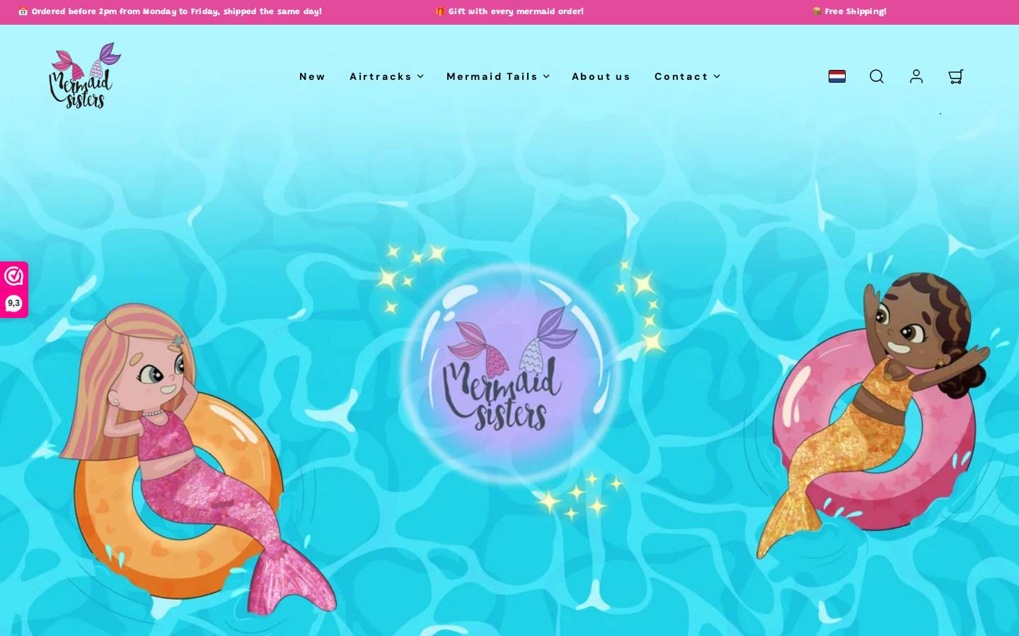 Mermaidsisters homepage screenshot